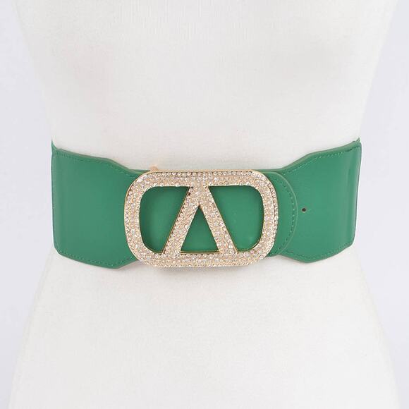 Rhinestone Buckle Elastic Belt main image 6